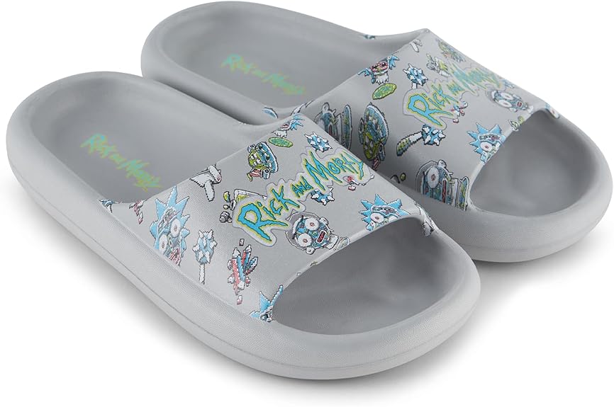 RICK AND MORTY Mens Slides Rick Sanchez and Morty Smith